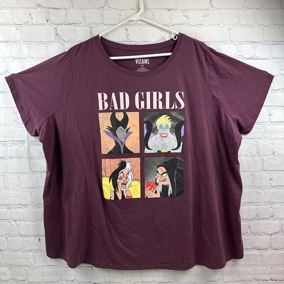 Disney Villains Bad Girls‎ And Coca Cola T-Shirts 4X Maroon And Pink - Picture 2 of 13